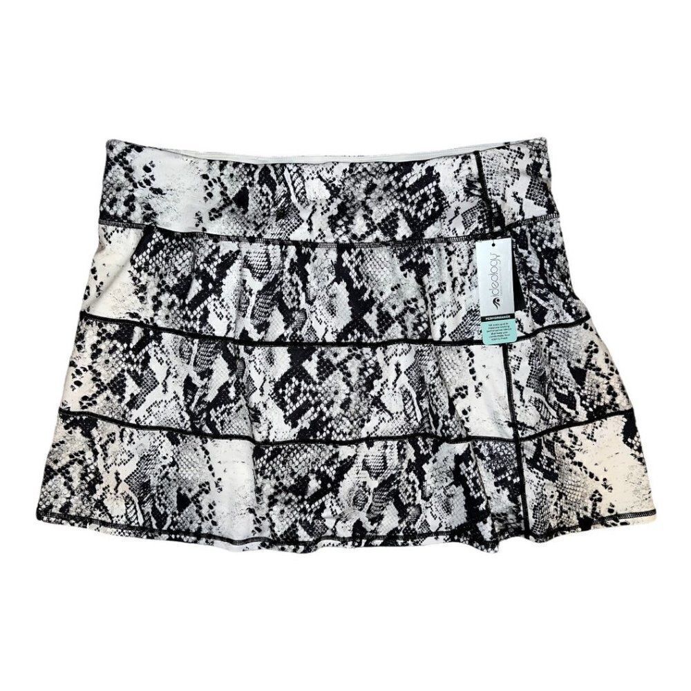 ID Ideology White Black Snake Print Tiered Skort Plus Size 2X NWT - Picture 2 of 8